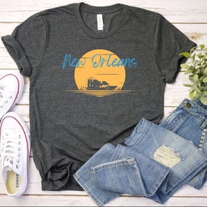 New Orleans Vintage T-Shirt Minimal Unisex Graphic Tee airboat trendy retro beach