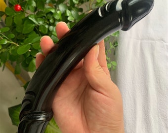 8.6in Obsidian dildo,Double-Ended Obsidian Massage Wand: The Ultimate Sensory Experience