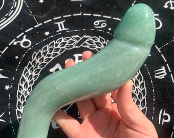 Try a new wand!Natural sinuous curve wand Green Aventurine Dongling Quartz Wand, Crystal phallus Massage stick Crystal Penis crystal gifts