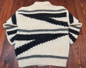 Pull à col roulé en tricot de laine pour femmes vintage - Taille S