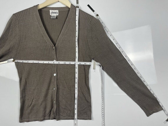 Womens Light Silk Cardigan Sweater In Gray - Sz M - image 3