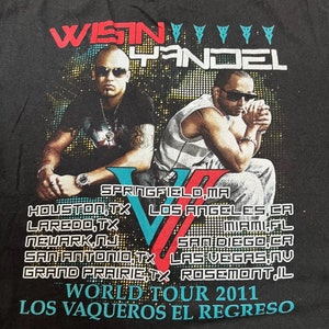 Unisex Wisin and Yandel World Tour 2011 Los Vaqueros El Regreso T-shirt Sz M image 4
