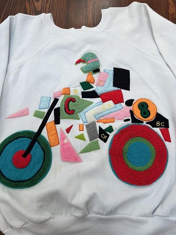 Vintage Textured Pop Art Sweatshirt Sz M