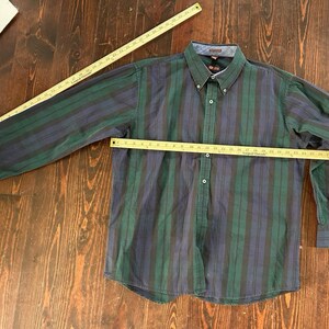 Men's IZOD Long Sleeve Button Down Plaid Shirt - Green/blue - Size XL  -preowned - Etsy