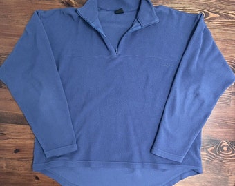 Vintage 90's Montbell Micro Fleece 1/4 Zip Sweater Mens XL Blue Long Sleeve