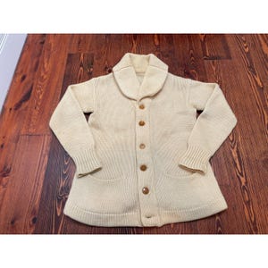 Suéter tipo cárdigan de punto vintage para mujer