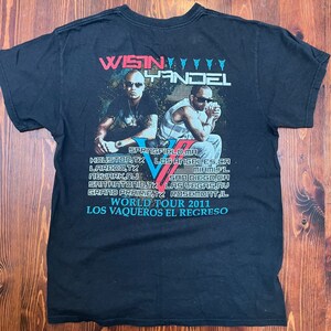 Unisex Wisin and Yandel World Tour 2011 Los Vaqueros El Regreso T-shirt Sz M image 3