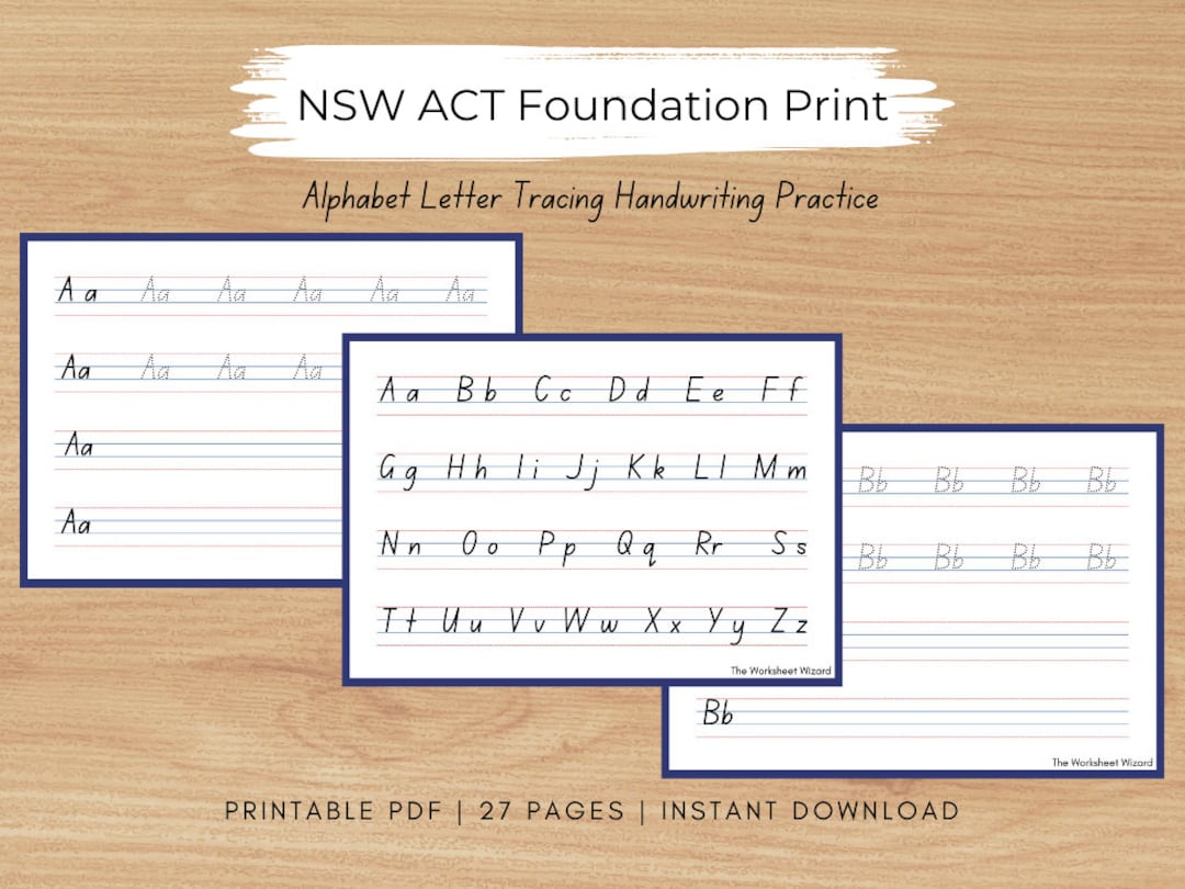 Alphabet NSW Foundation Print Font Letter Tracing AZ Handwriting