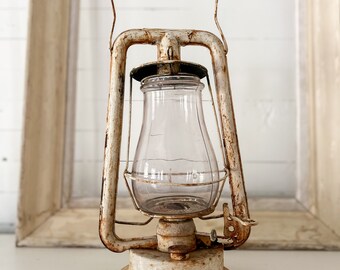 Antique Chippy White Lantern