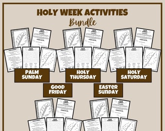 Holy Week Activities Bundle - Printable Activities for Holy Week - PDF Download Coloring Pages and Activity Sheets - Easter Triduum
