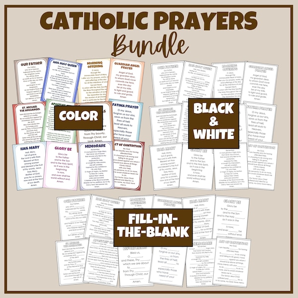 Catholic Prayers Bundle for Kids