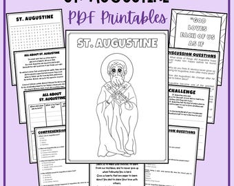 St. Augustine Feast Day Kids Activities Printables Catholic Worksheets Mass Coloring Pages Word Search August Religious Education Catechism