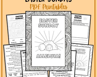 Easter Sunday Lent Holy Week Triduum Passion Easter Kids' Activities Coloring Pages Word Search Religious Education Homeschool Catechism