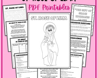 St. Rose of Lima Feast Day Kids Activities Printables Catholic Worksheets Mass Coloring Pages Word Search August Religious Education Liturgy