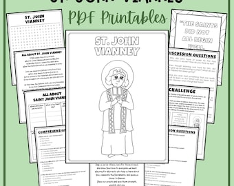 St. John Vianney Feast Day Kids Activities Printables Catholic Worksheet Mass Coloring Page Word Search August Religious Education Catechism