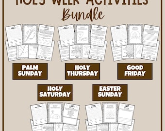 Holy Week Activities Bundle Palm Sunday Holy Thursday Good Friday Holy Saturday Easter Sunday Triduum Passion Catholic Kids Coloring Prints