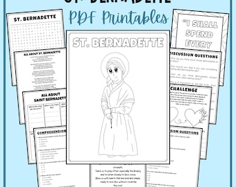 St. Bernadette Feast Day Our Lady of Lourdes Kids Activities Catholic Worksheets Mass Coloring Pages Word Search April Religious Education