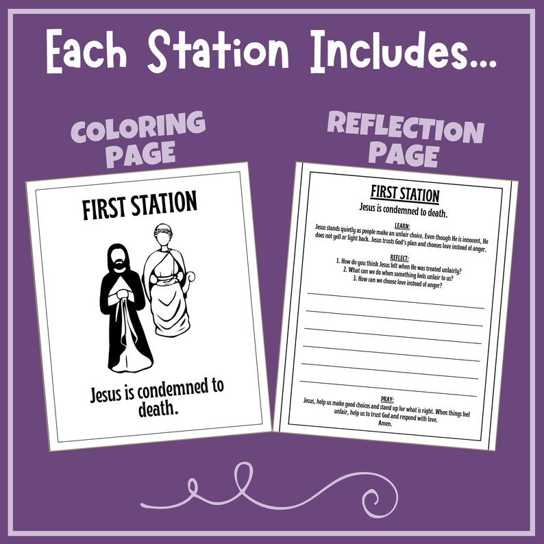 Stations of the Cross Kids Coloring Reflection Prayer Busy Book Journal ...