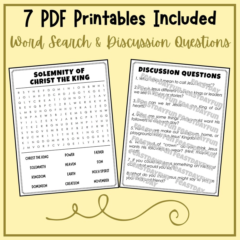Christ the King Feast Day Solemnity Printable Activities, Coloring ...