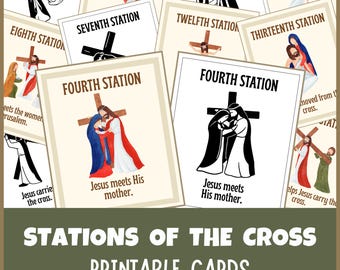 Stations of the Cross Coloring Banner Cards Kids Printable Lent Activities Holy Week Liturgical Living Religious Education Catechism Mass