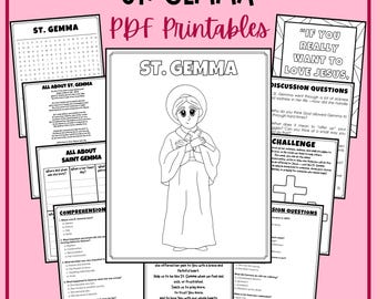 St. Gemma Feast Day Kids Activities Printable Pack Catholic Worksheets Mass Coloring Pages Word Search April Biography Religious Education