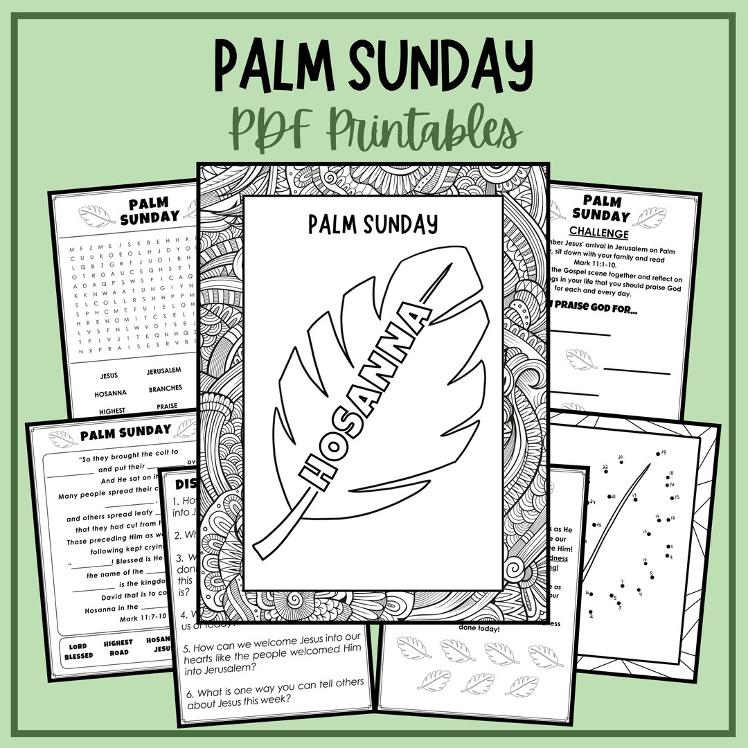 Palm Sunday Lent Holy Week Kids' Activities Coloring Pages Word Search ...