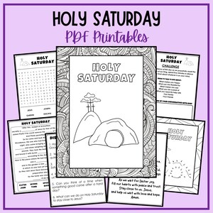 Paquete de actividades de Semana Santa Domingo de Ramos Jueves Santo Viernes Santo Sábado Santo Domingo de Pascua Triduo Pasión Láminas para colorear católicas para niños imagen 5
