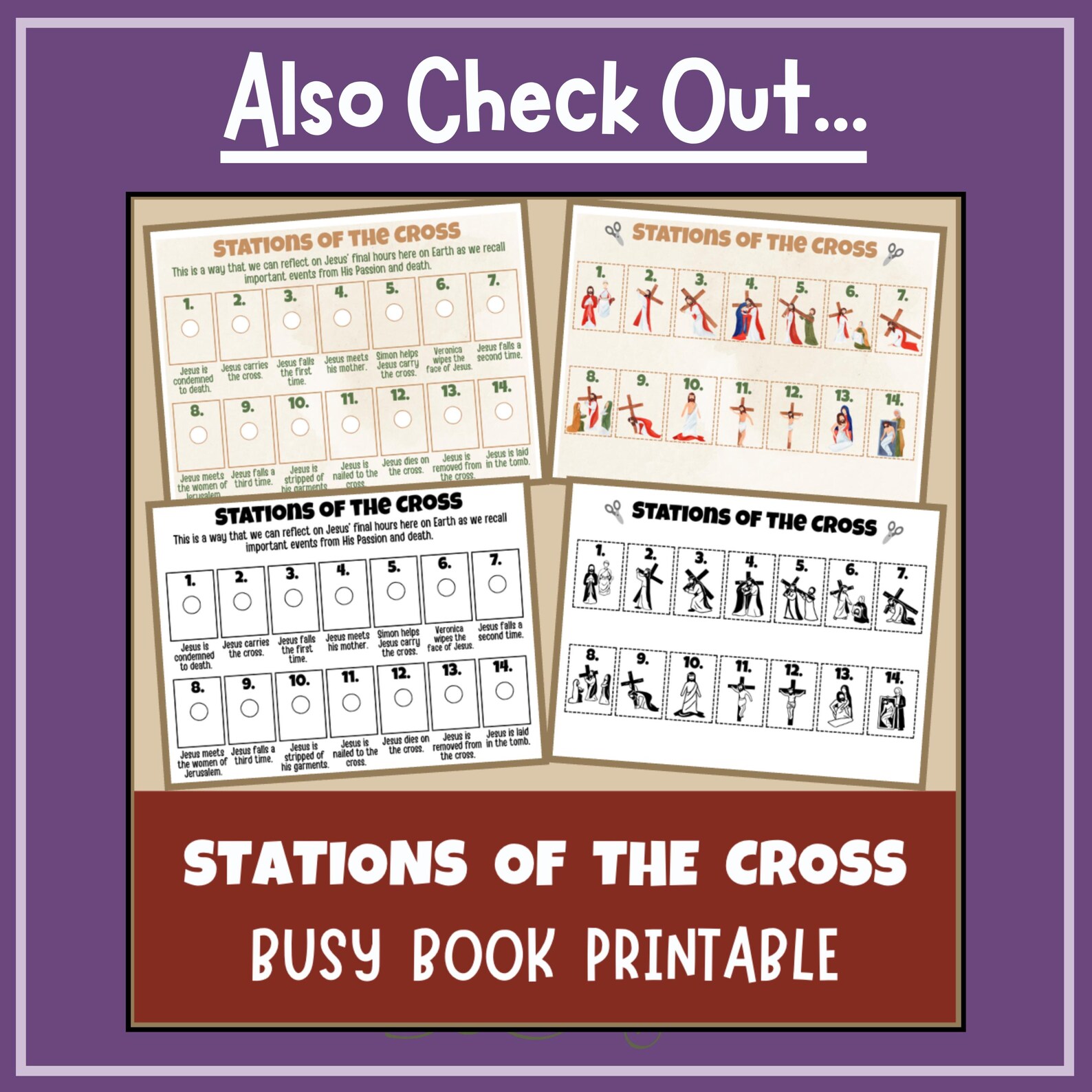 Stations of the Cross Kids Coloring Reflection Prayer Book Journal ...