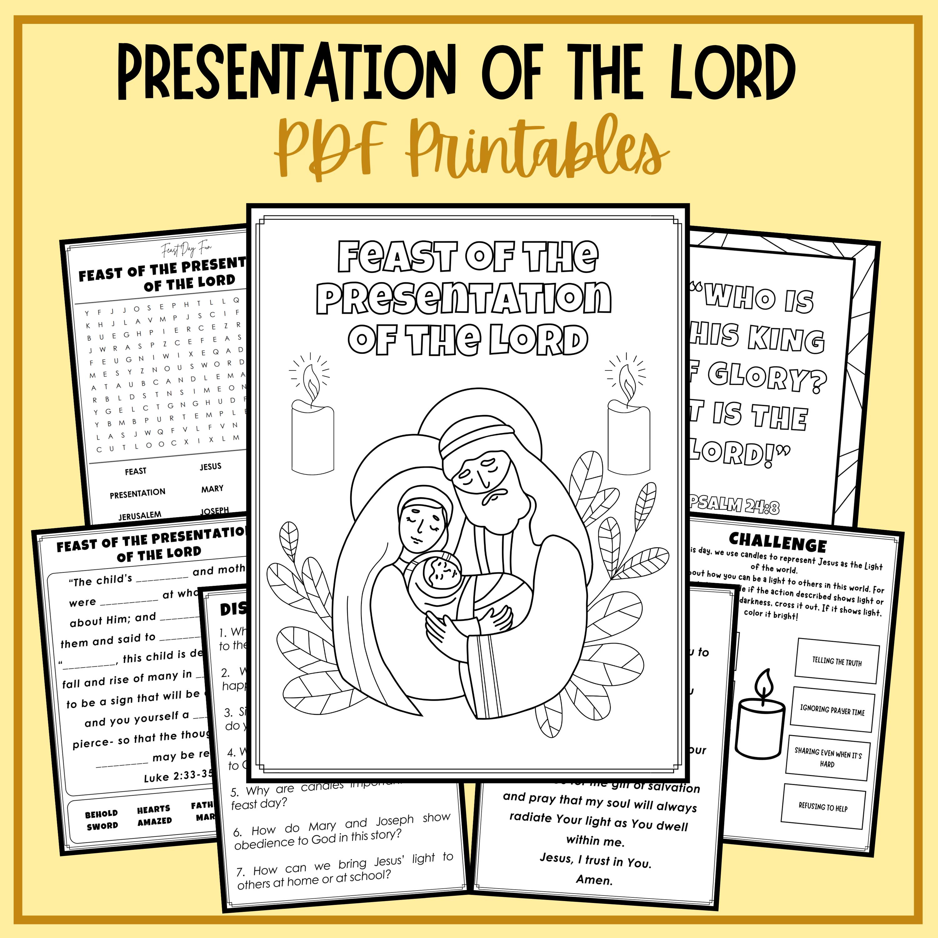 43 Must-Make February Crafts for Kids for Beating Boredom 38 Feast of the Presentation of the Lord Jesus Kids Printable Coloring…