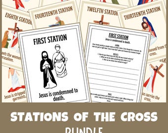 Stations of the Cross Kids Coloring Reflection Prayer Busy Book Journal Printable Lent Activities Holy Week Liturgical Religious Education