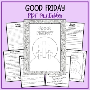 Viernes Santo Cuaresma Semana Santa Triduo Pascua Actividades para niños Páginas para colorear Sopa de letras Educación religiosa Educación en casa Catecismo