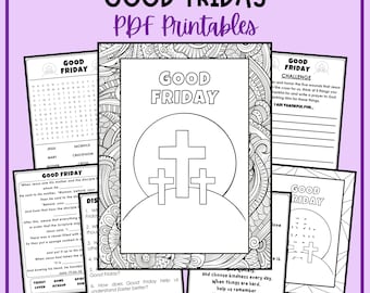 Good Friday Lent Holy Week Triduum Passion Easter Kids' Activities Coloring Pages Word Search Religious Education Homeschool Catechism