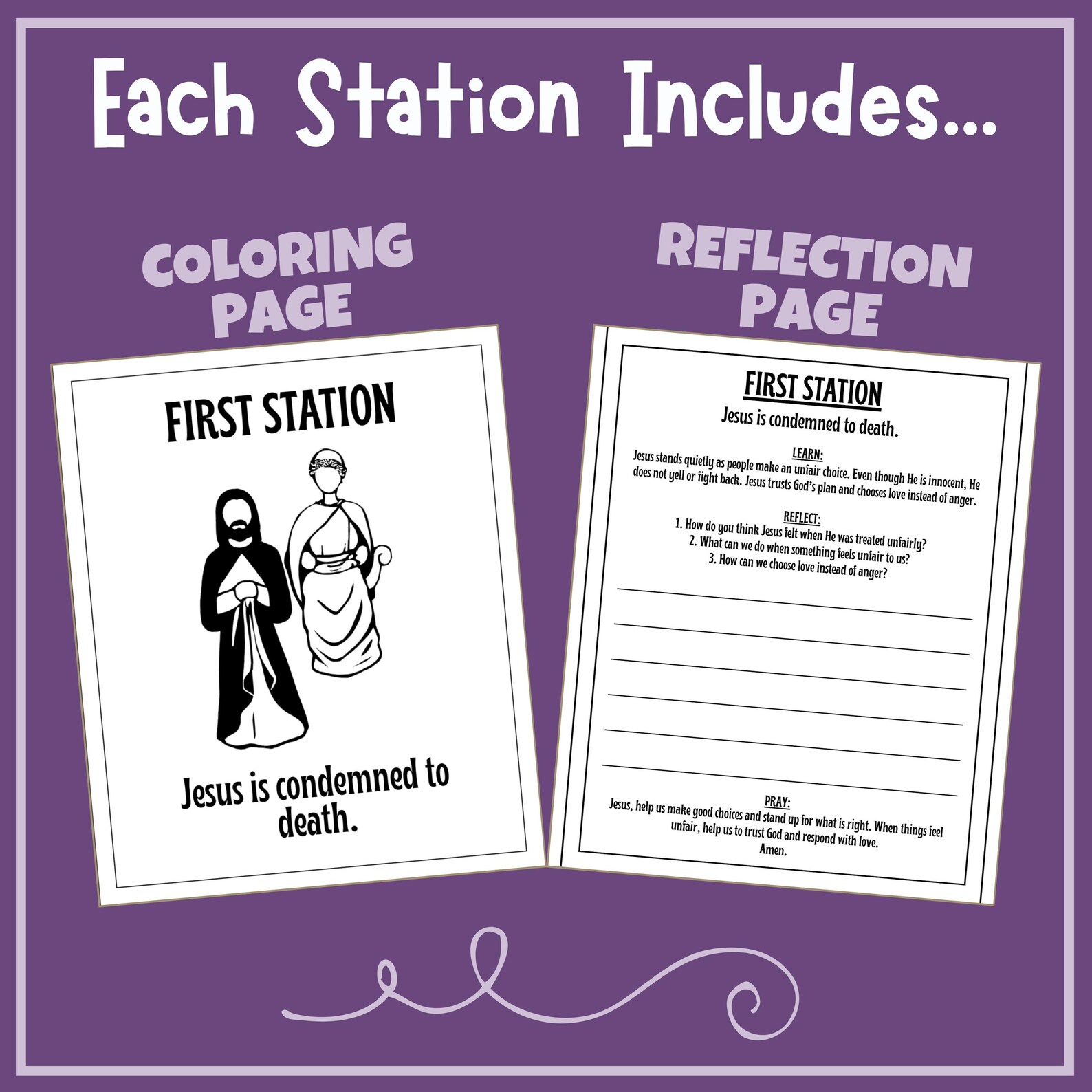Stations of the Cross Kids Coloring Reflection Prayer Book Journal ...