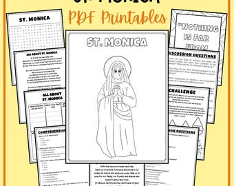 St. Monica Feast Day Kids Activities Printables Catholic Worksheets Mass Coloring Pages Word Search August Religious Education Catechism