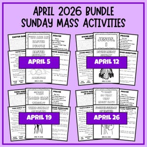 April Catholic Kids Sunday Mass Guide Easter Gospel Activities Coloring Printable Word Search Prayer Worksheet Homeschool Catechism Religion