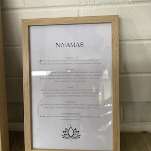 Yamas & Niyamas Yoga Sutra Verses Yoga Poster