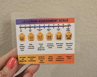 Brick Style Pain Scale Badge Card | Pediatric Nurse Badge Buddy | Visual Pain Assessment Tool | Nursing Student Gift
