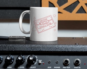 Custom Love Mixtape Cassette Mug - Personalised Retro Music Coffee Cup - Romantic Gift for Couples