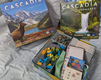 Cascadia + Landmarks Expansion Board Game Insert Organizer