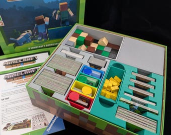 Board Game Organizer / Insert for Minecraft Builders & Biomes plus Farmers Market Expansion