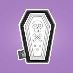 4&quot; Skull Coffin Soap Mold, Food Safe Silicone Rubber Mold for resin polymer clay chocolate soap wax fondant candy jewelry making freshies