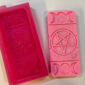 Triple Moon Pentacle Silicone Mold: Witchcraft Soap & Wax Melt