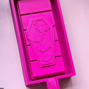 Bat Coffin Wax Melt Snap Bar Silicone Mould, 3D Master Mold, Make Your Own Scented Wax Melts, Resin Mold Design, Soap Bars, Spooky