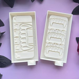 Vampire Fangs Silicone Mold: Halloween Wax Melt Soap Candle Design
