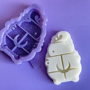 Cauldron Wax Melt Mold Snap Bar Silicone Mold, Soap Mold,  Make Your Own Scented Wax Melts, Magic Mold Design, Halloween Spooky Witch