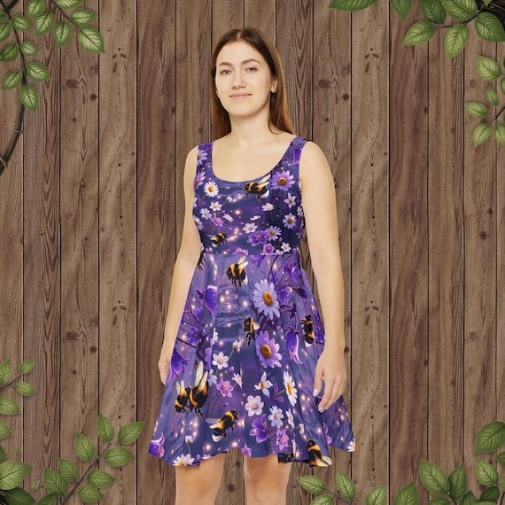 daisy print skater dress Retro Daisy Skater Dress Yellow Orange 1970s Flower Power Swing Dress 3XL