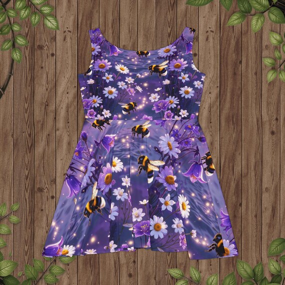 purple daisy print dress Vintage 1950s Purple Daisy Dress Size Small