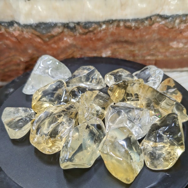 Natural Tumbled and Polished Citrine Gemstones, Crystal Healing Jewelry Making Holistic Metaphysical Reiki Gift