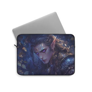 Fantasy Male Elf Laptop Sleeve, Elven Romance Tablet Case, Night Forest, Romantyzm, Prezent dla miłośników fantasy, Geek Accessories