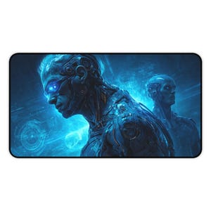 Cyberpunk Cyborg Playmat Desk Mat | Sci-Fi CCG TCG Gaming Mat